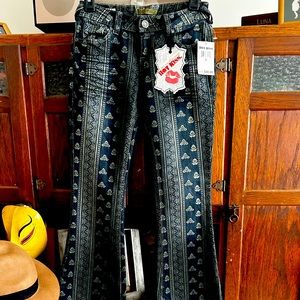 Y2K hot kiss boho flare jeans